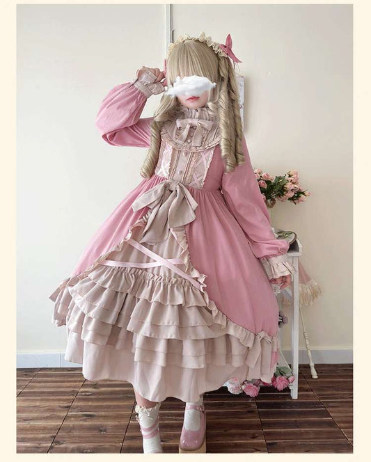 🎀 “Royal Ribbons” – Classic Lolita Long-Sleeve OP 🎀