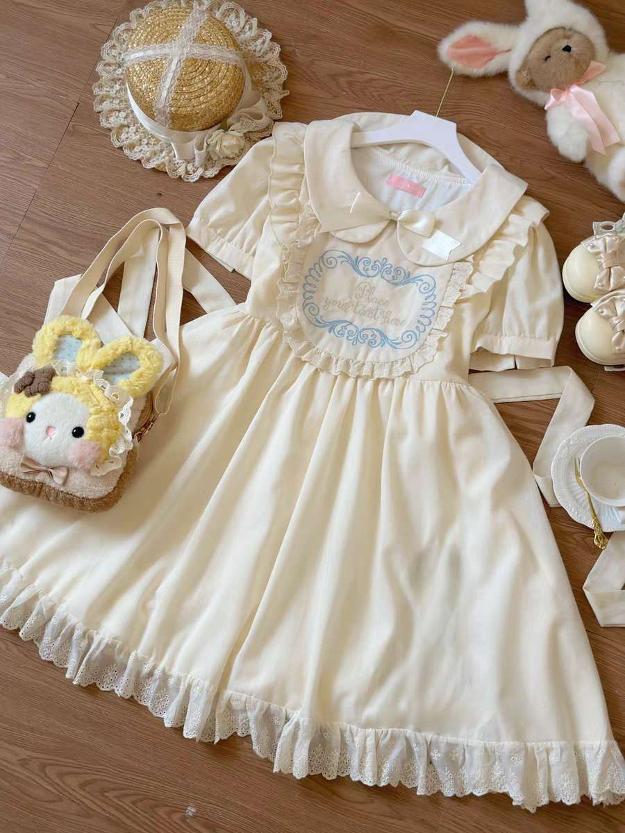 🐇🌼 “Honey Bunny Picnic” – Casual Sweet Lolita Dress 🌼🐇