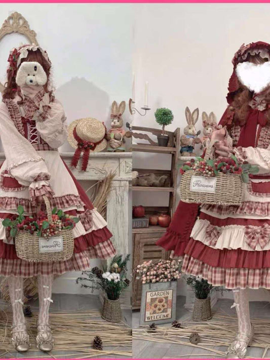🍎🌾 “Strawberry Fields” – Country Classic Lolita Dress 🌾🍎