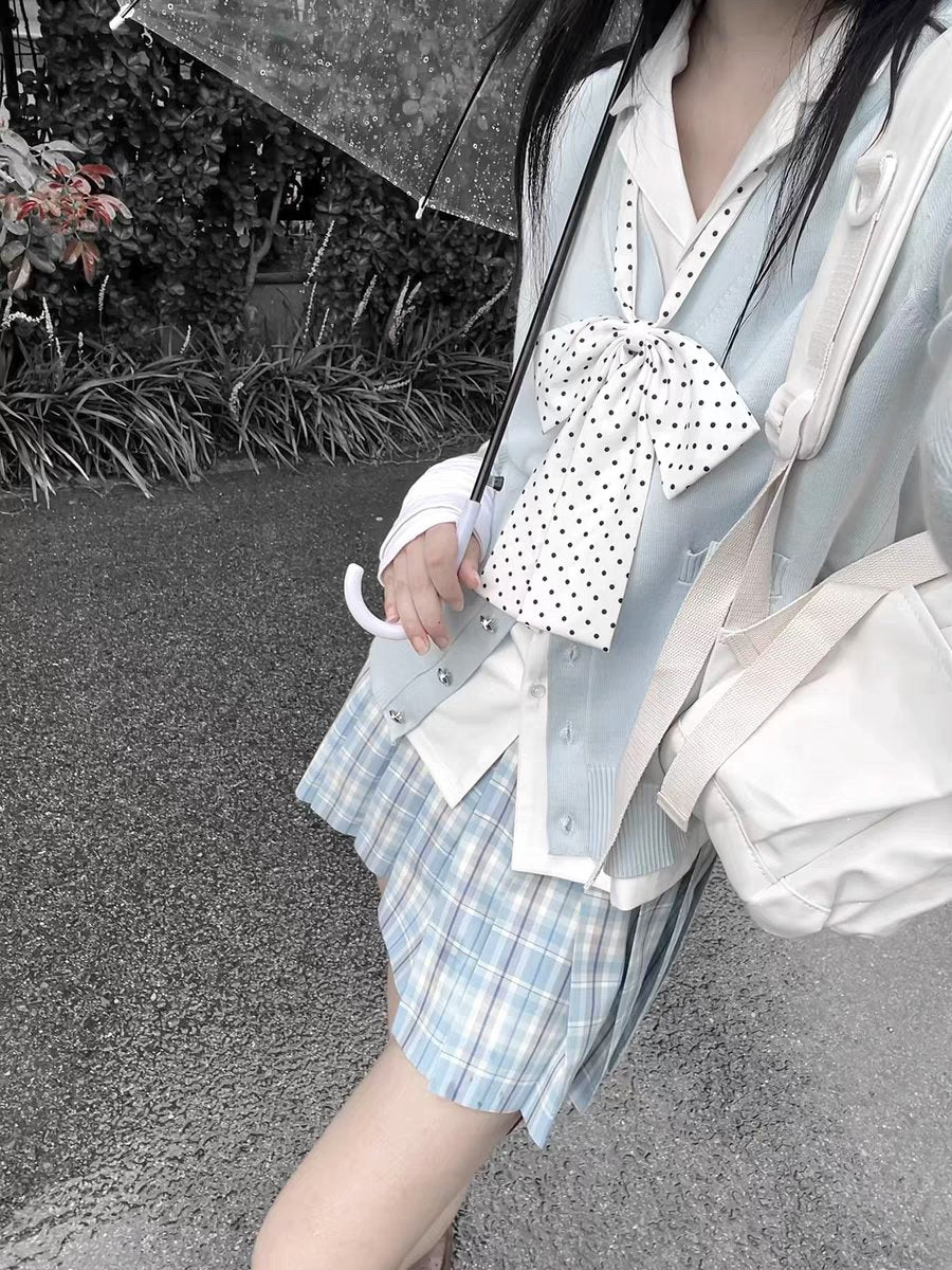 Kuizi Original Blue Plaid JK Set – Preppy School Style (3-Piece)